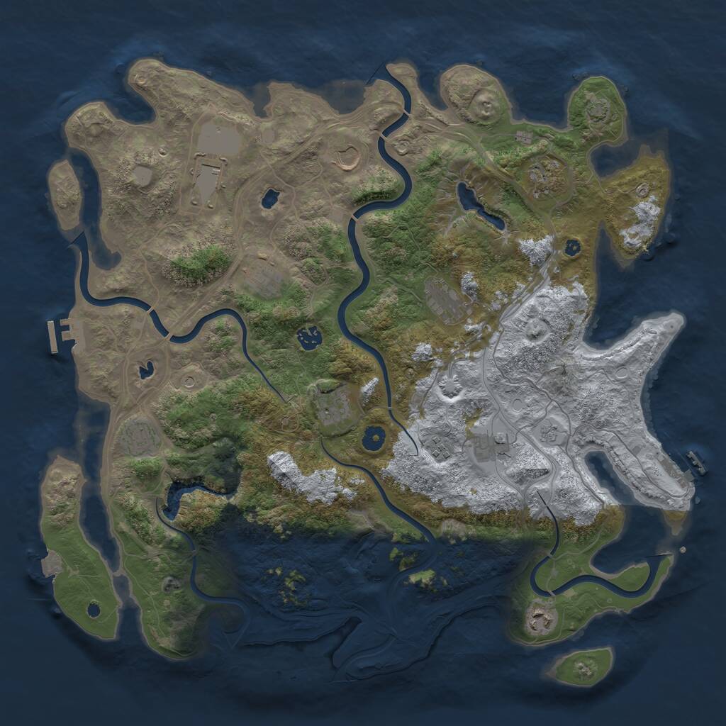 Rust Map: Procedural Map, Size: 4500, Seed: 2005636387, 17 Monuments