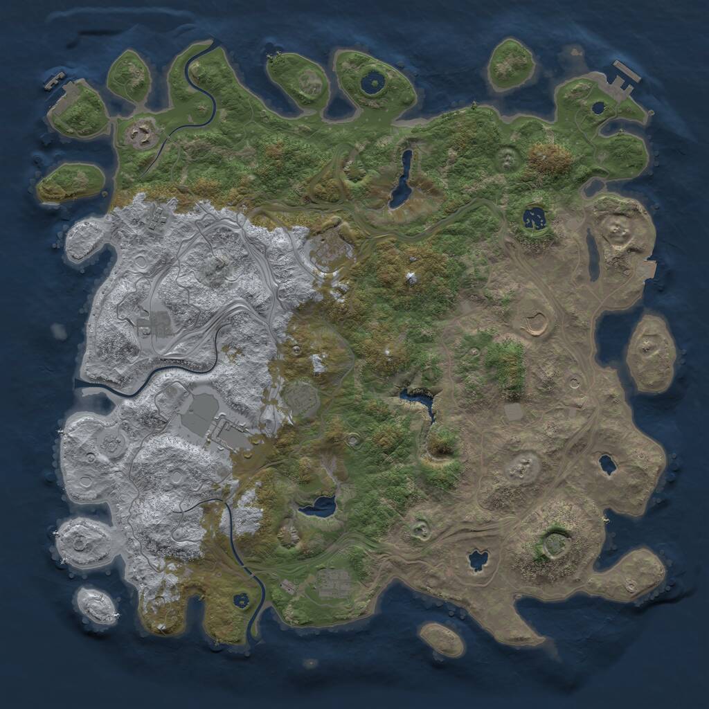 Rust Map: Procedural Map, Size: 4600, Seed: 52022060, 15 Monuments