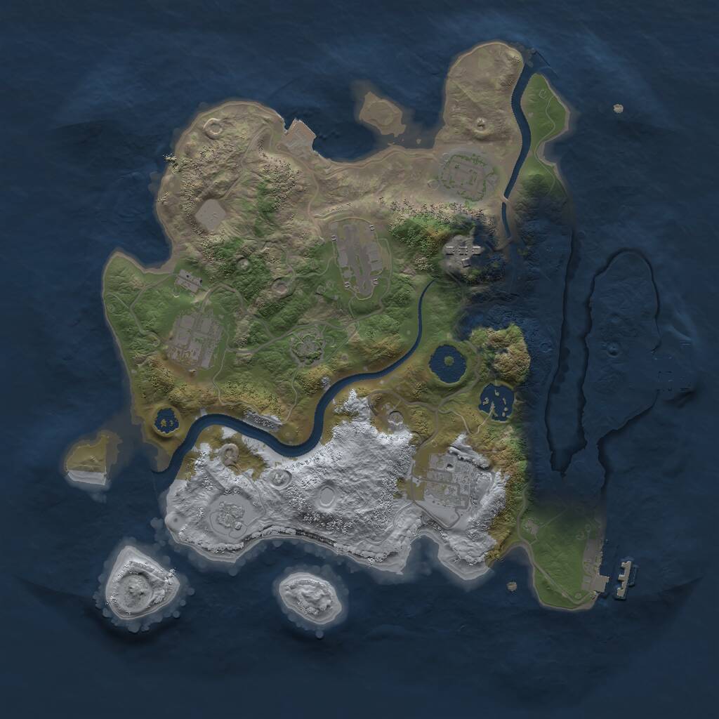 Rust Map: Procedural Map, Size: 3000, Seed: 49991, 12 Monuments