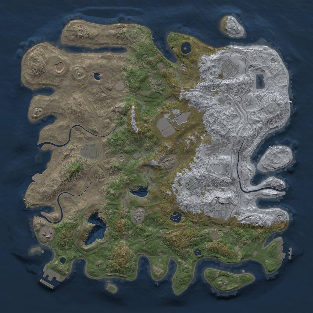 Rust Map: Procedural Map, Size: 4250, Seed: 1468937110, 16 Monuments