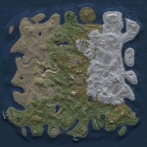 Thumbnail Rust Map: Procedural Map, Size: 4500, Seed: 1731113972, 15 Monuments