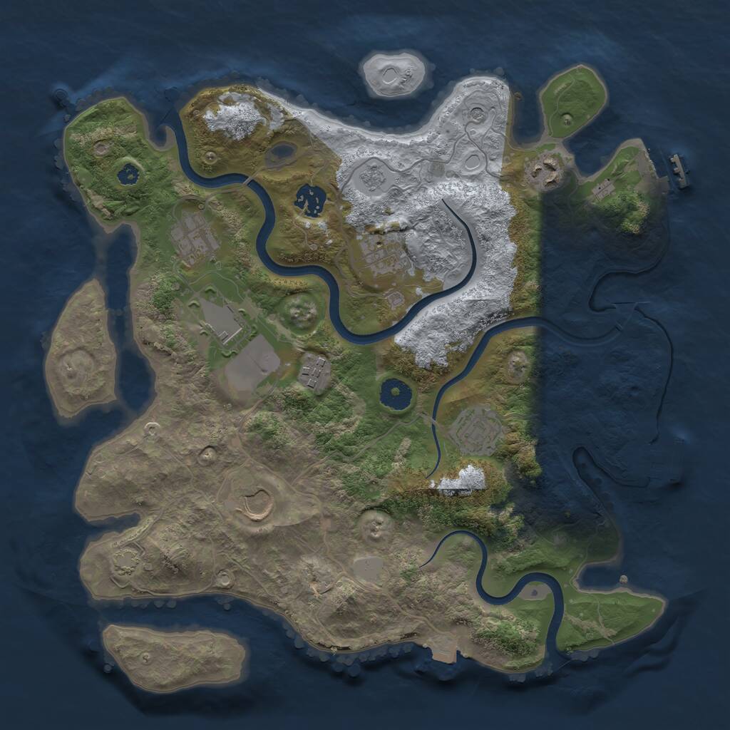 Rust Map: Procedural Map, Size: 3500, Seed: 220919520, 14 Monuments