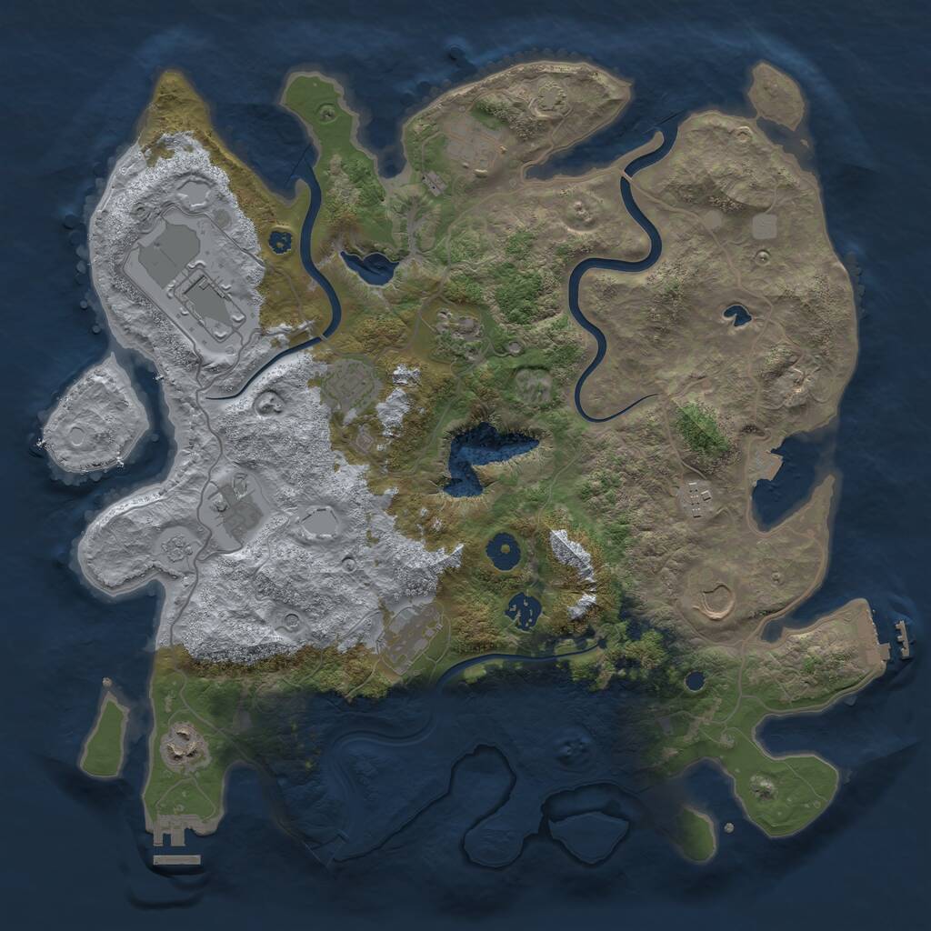 Rust Map: Procedural Map, Size: 4000, Seed: 1615153691, 16 Monuments