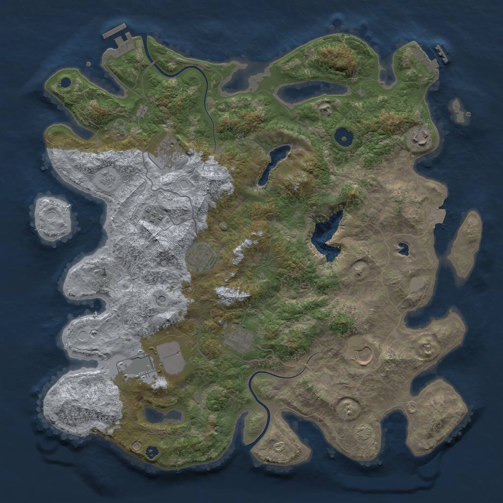 Rust Map: Procedural Map, Size: 4000, Seed: 181609227, 13 Monuments