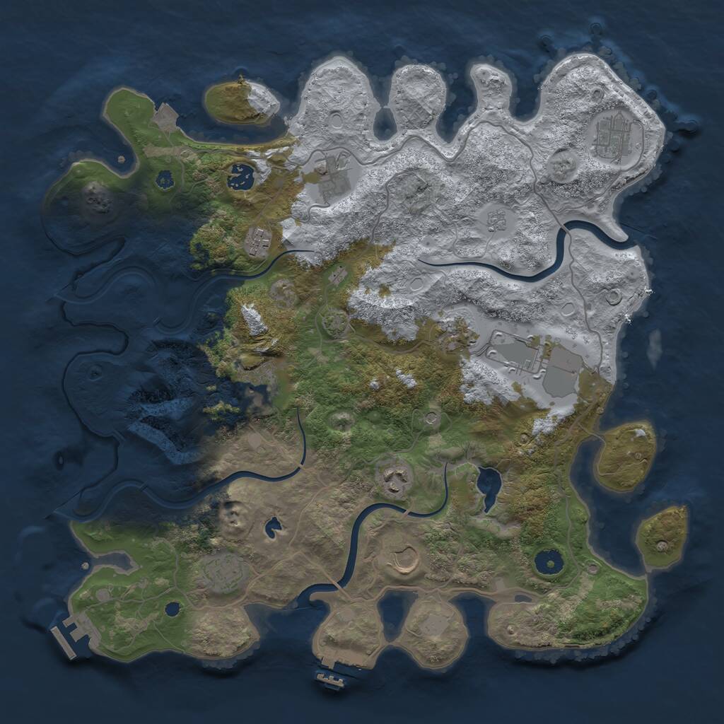 Rust Map: Procedural Map, Size: 4000, Seed: 979632918, 16 Monuments
