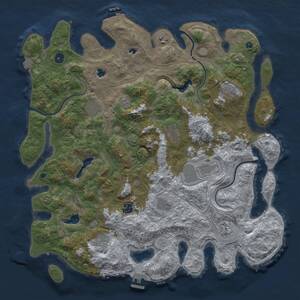 Thumbnail Rust Map: Procedural Map, Size: 4500, Seed: 1489312135, 16 Monuments