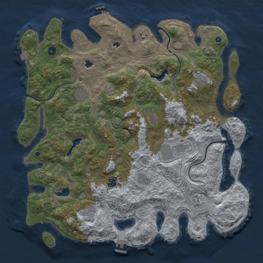 Rust Map: Procedural Map, Size: 4500, Seed: 1489312135, 16 Monuments