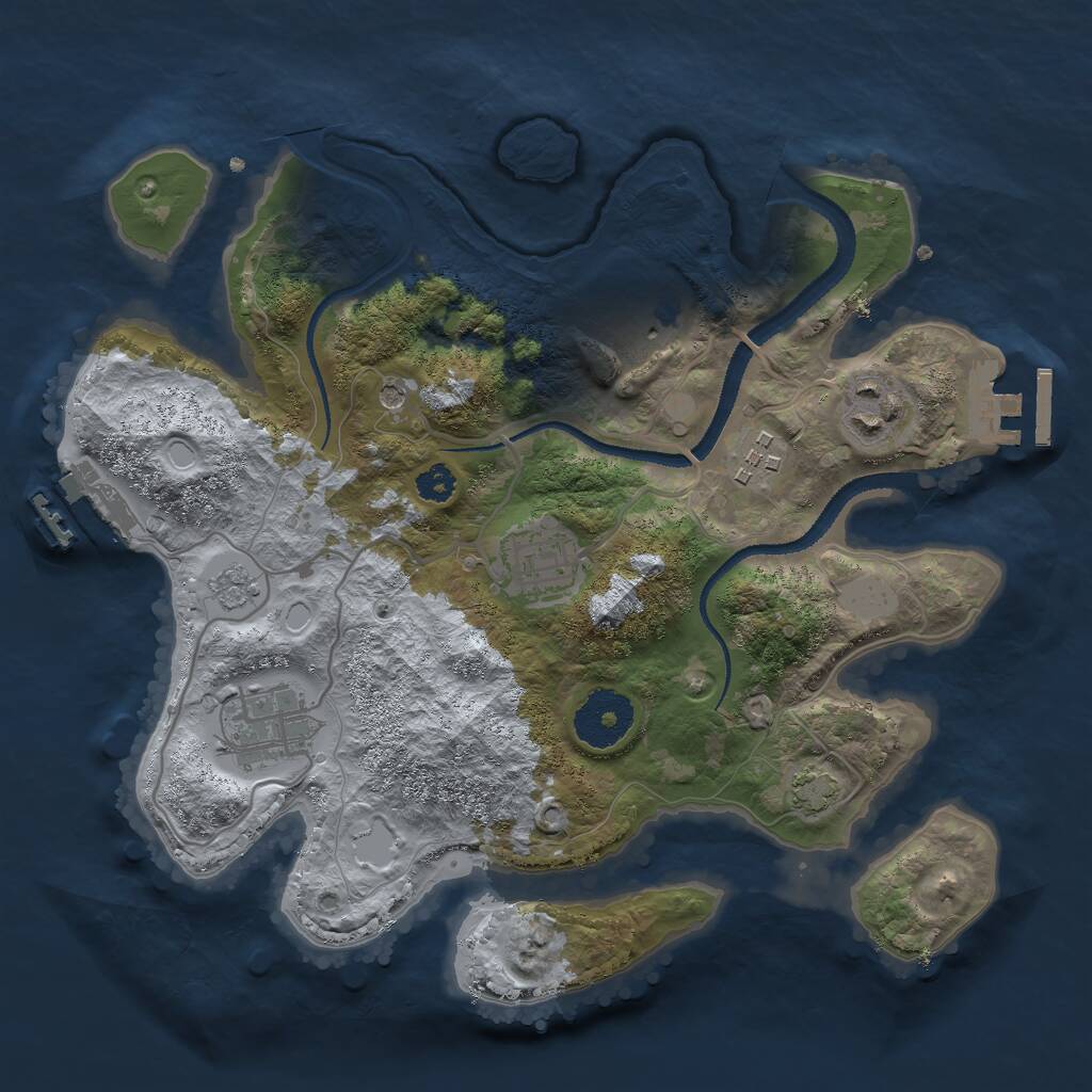 Rust Map: Procedural Map, Size: 2850, Seed: 1506199105, 11 Monuments