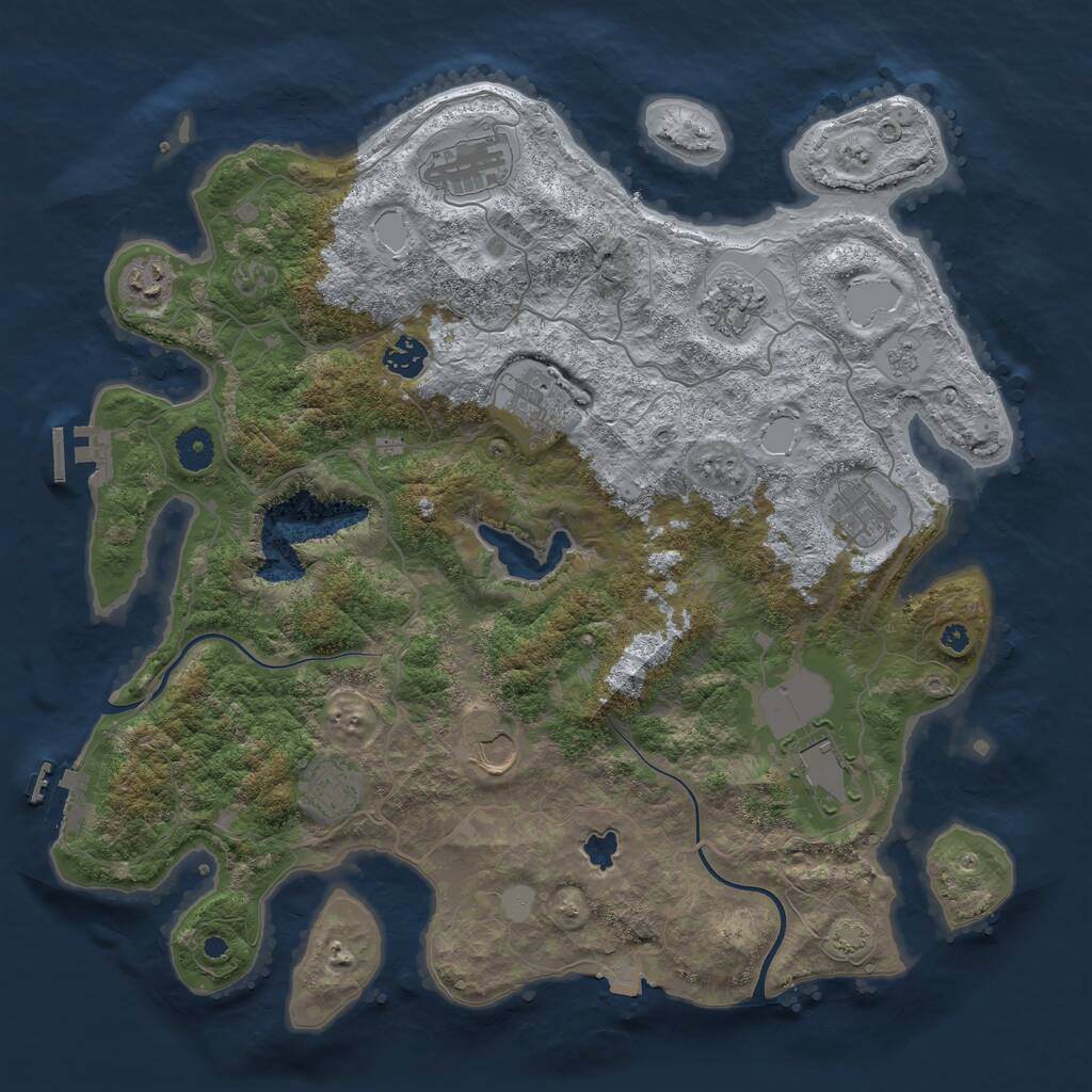 Rust Map: Procedural Map, Size: 4000, Seed: 13454151, 14 Monuments