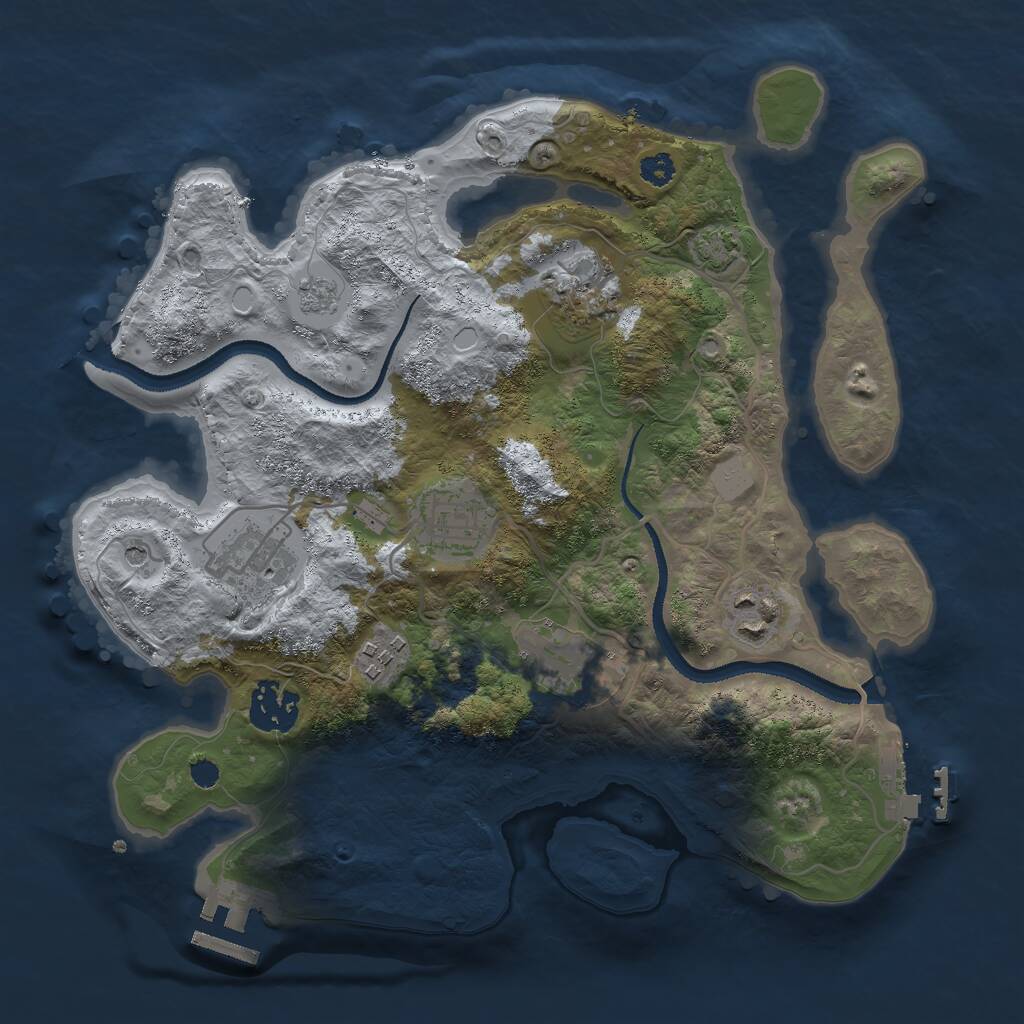 Rust Map: Procedural Map, Size: 3000, Seed: 1830763998, 13 Monuments
