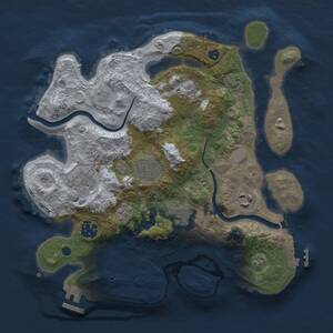 Thumbnail Rust Map: Procedural Map, Size: 3000, Seed: 1830763998, 13 Monuments