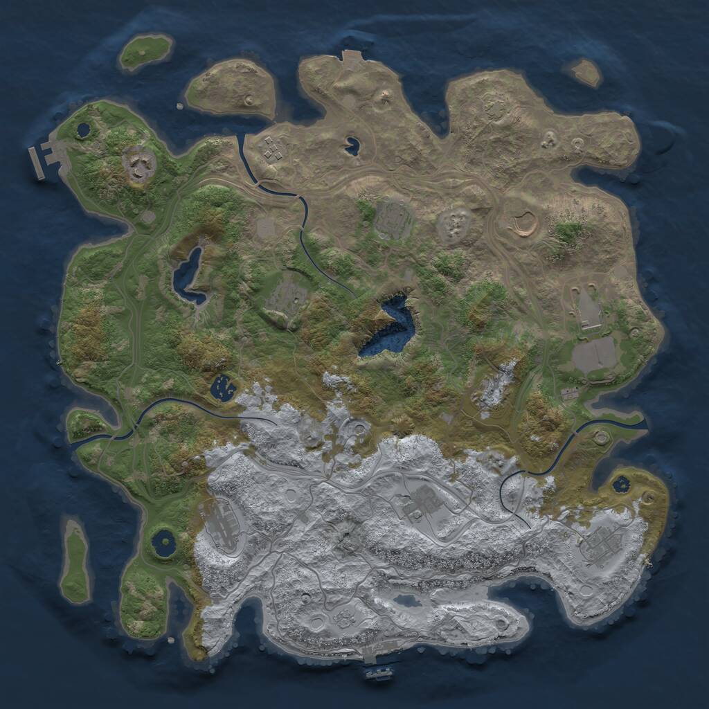 Rust Map: Procedural Map, Size: 4250, Seed: 93874384, 17 Monuments