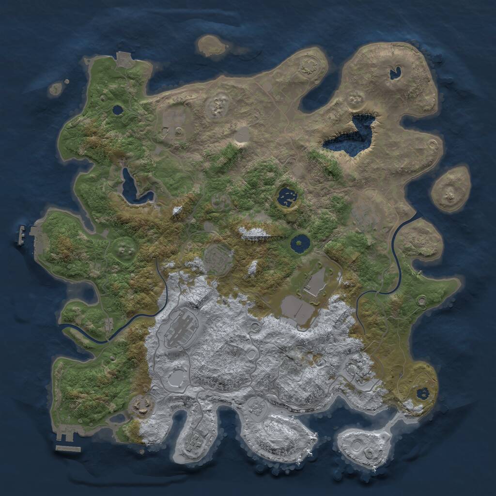 Rust Map: Procedural Map, Size: 4000, Seed: 1956317213, 15 Monuments