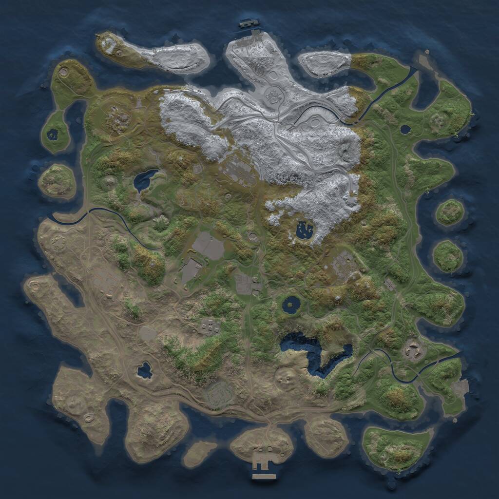 Rust Map: Procedural Map, Size: 4250, Seed: 1838243139, 16 Monuments