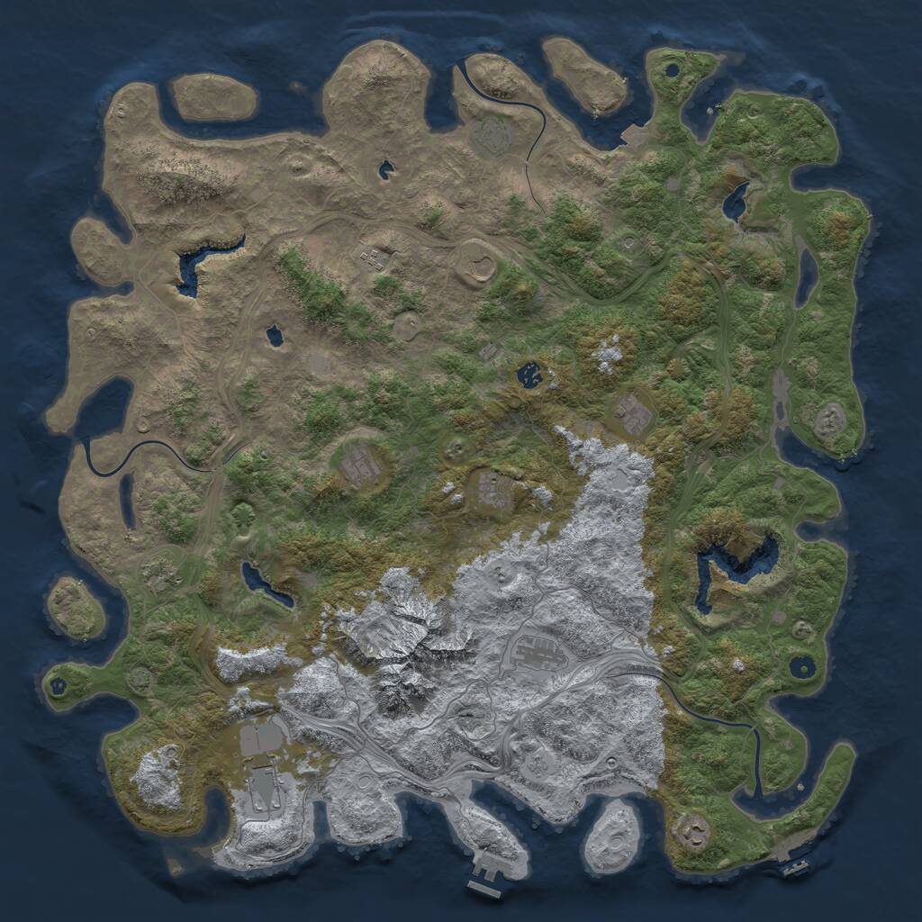 Rust Map: Procedural Map, Size: 5500, Seed: 1918230123, 17 Monuments