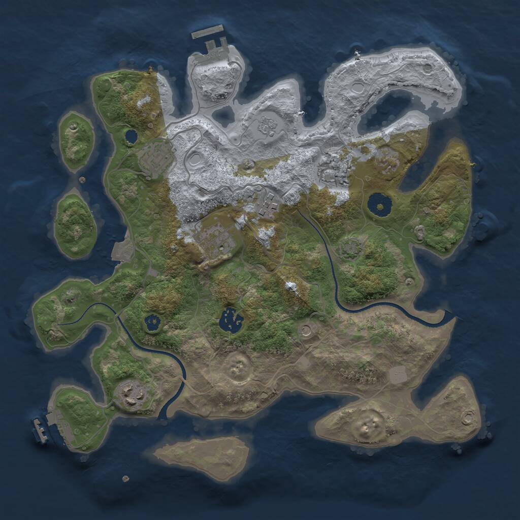 Rust Map: Procedural Map, Size: 3250, Seed: 137288, 12 Monuments