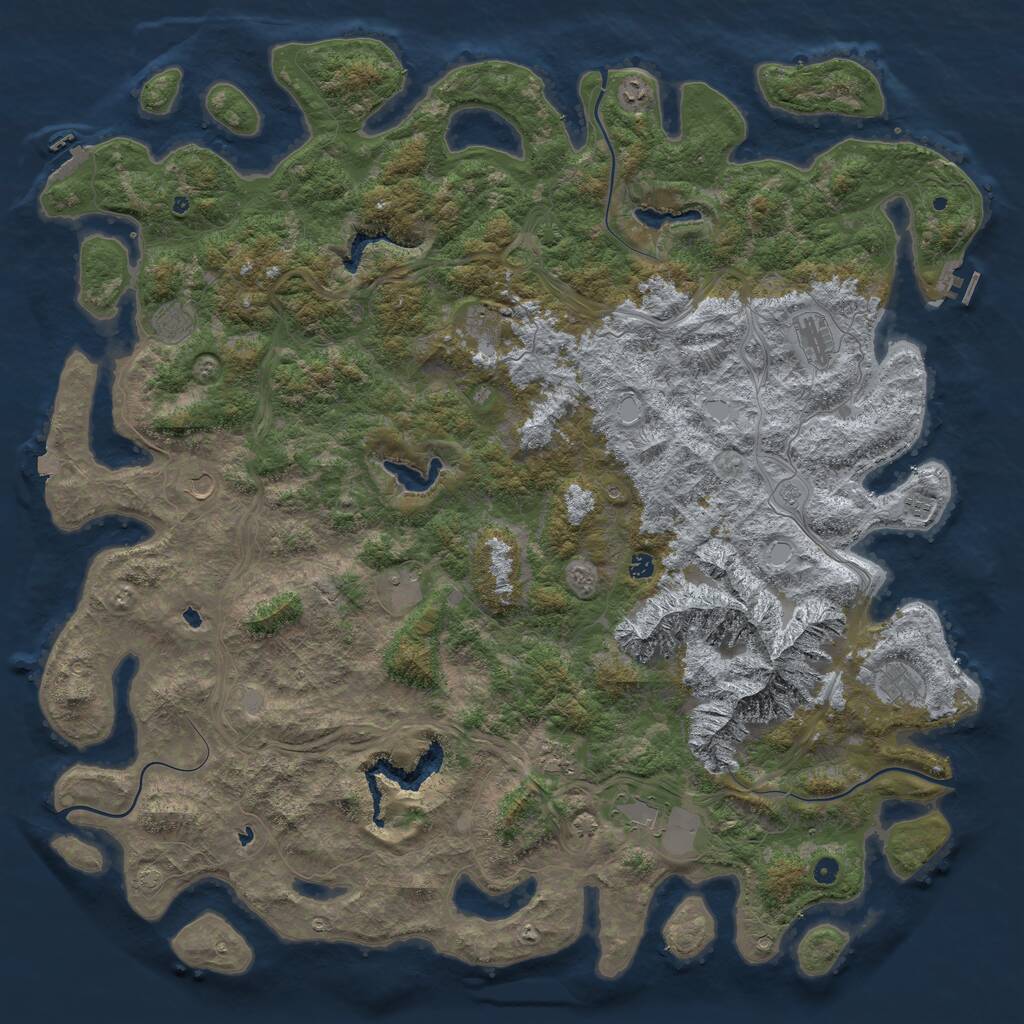 Rust Map: Procedural Map, Size: 6000, Seed: 1000329263, 17 Monuments