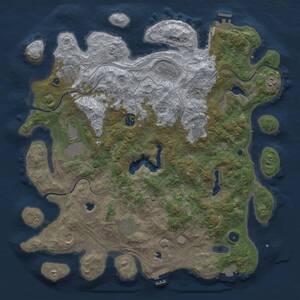 Thumbnail Rust Map: Procedural Map, Size: 4500, Seed: 1845793334, 15 Monuments