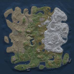 Thumbnail Rust Map: Procedural Map, Size: 4300, Seed: 1217462, 14 Monuments