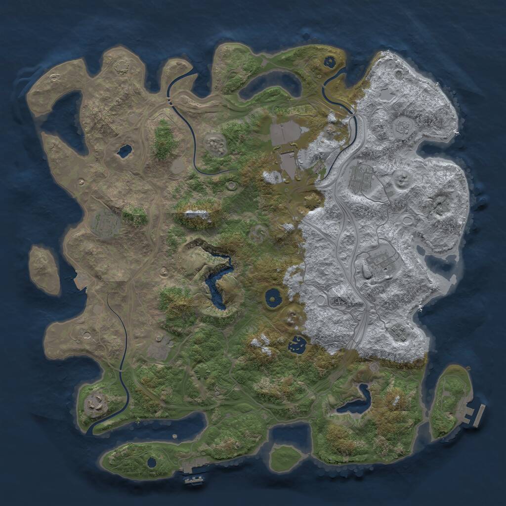 Rust Map: Procedural Map, Size: 4300, Seed: 1217462, 14 Monuments
