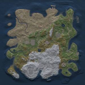 Thumbnail Rust Map: Procedural Map, Size: 3700, Seed: 1866584368, 14 Monuments