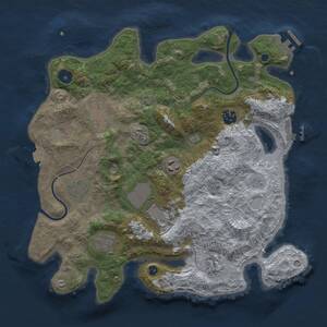 Thumbnail Rust Map: Procedural Map, Size: 3500, Seed: 152225543, 14 Monuments
