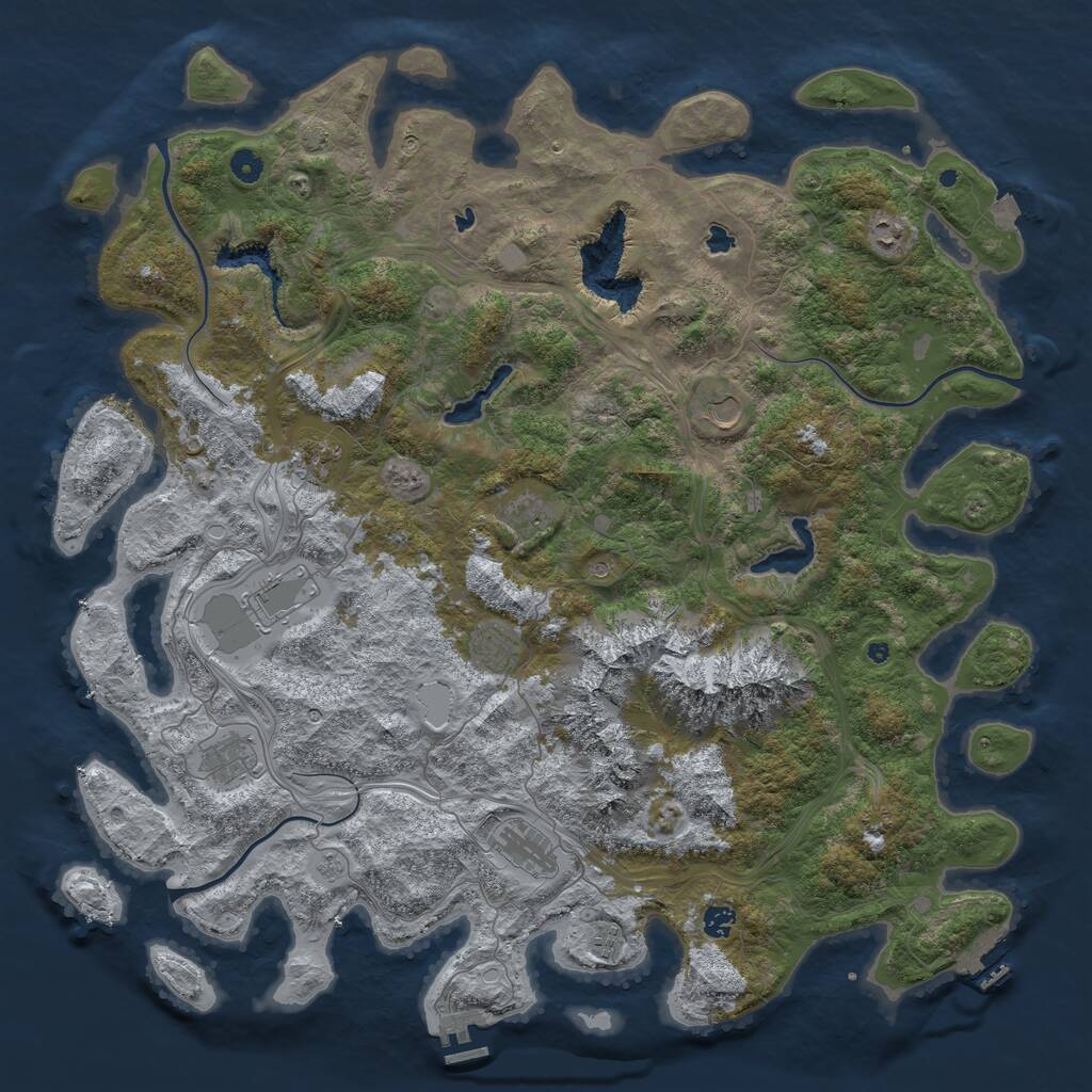 Rust Map: Procedural Map, Size: 5000, Seed: 1687075008, 16 Monuments