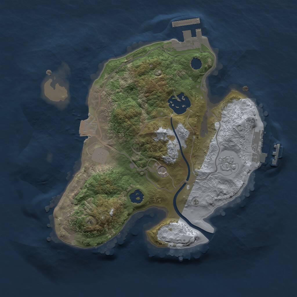 Rust Map: Procedural Map, Size: 2150, Seed: 23, 6 Monuments