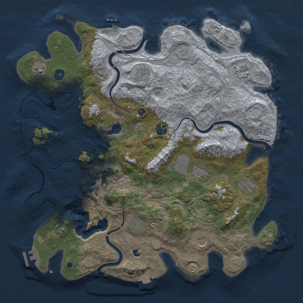Rust Map: Procedural Map, Size: 4250, Seed: 60493495, 16 Monuments