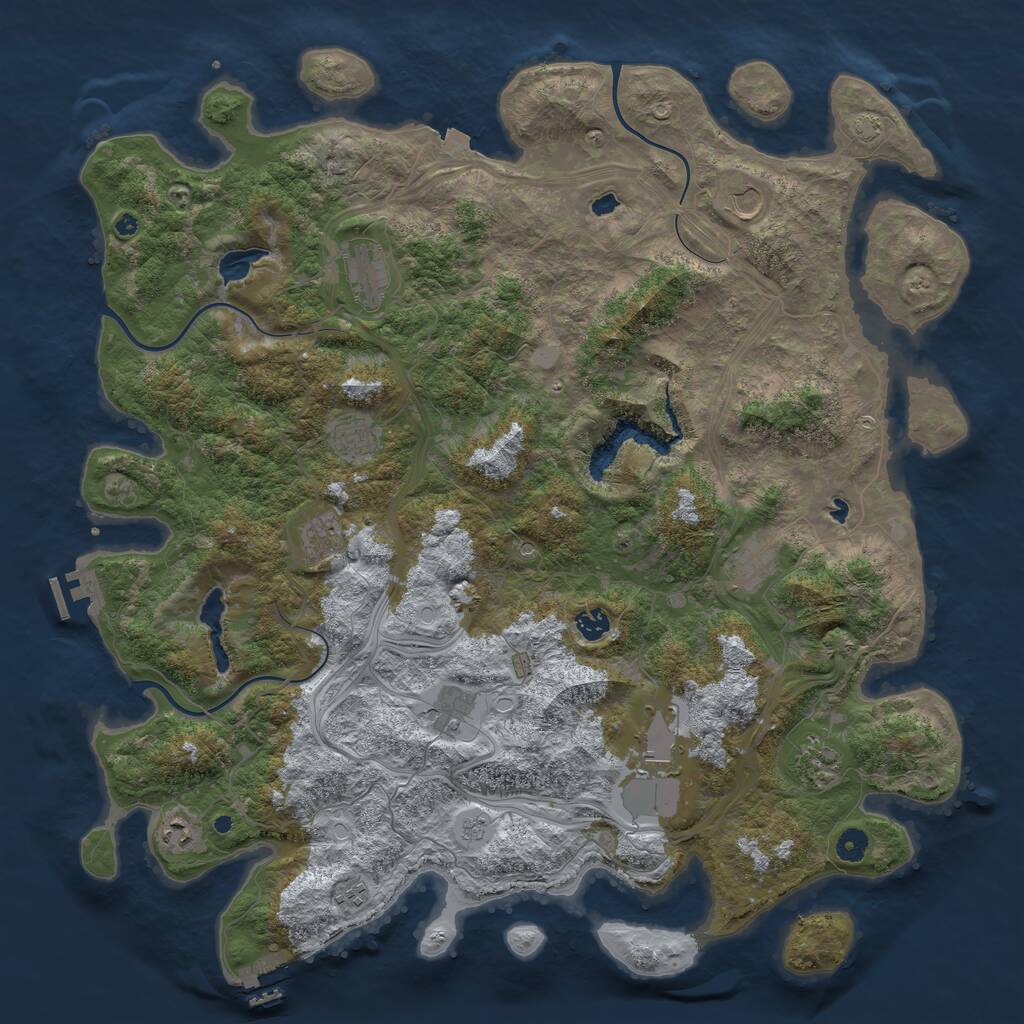 Rust Map: Procedural Map, Size: 4750, Seed: 949709414, 17 Monuments