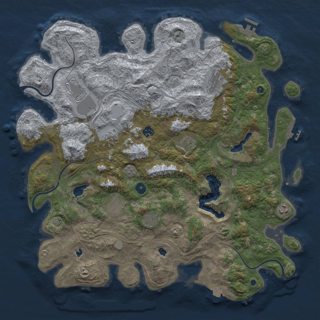 Rust Map: Procedural Map, Size: 4500, Seed: 2065609988, 15 Monuments