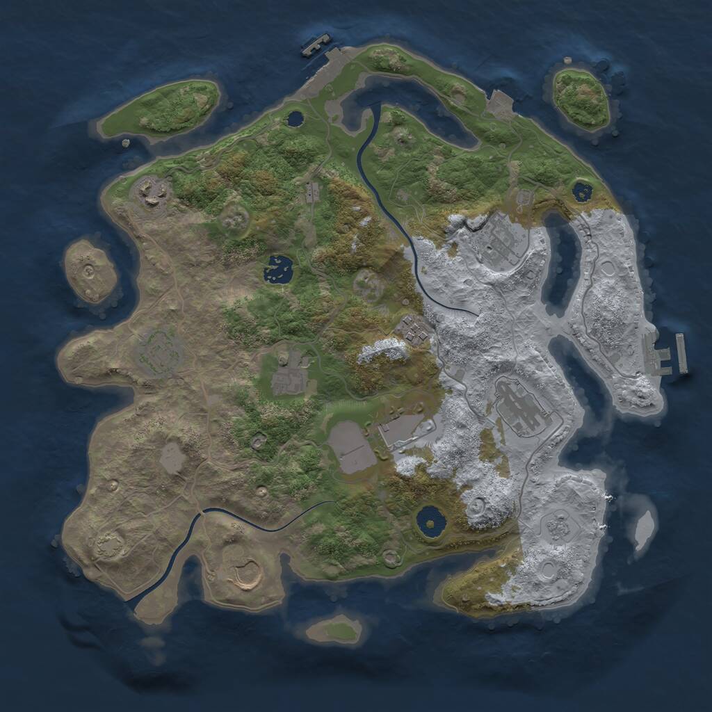 Rust Map: Procedural Map, Size: 3600, Seed: 996535748, 14 Monuments