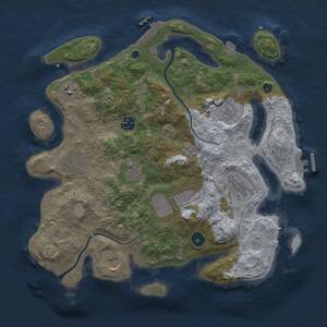 Thumbnail Rust Map: Procedural Map, Size: 3600, Seed: 996535748, 14 Monuments