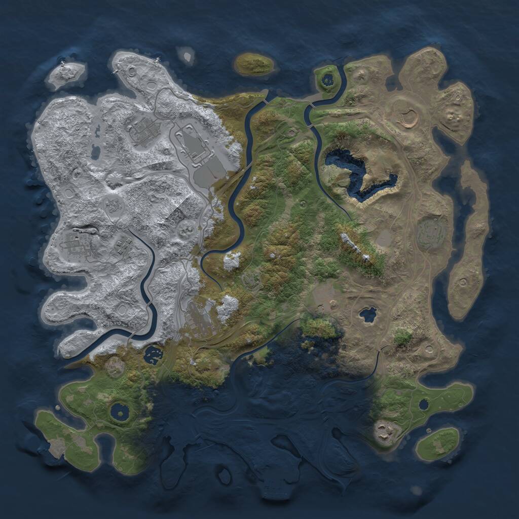 Rust Map: Procedural Map, Size: 4250, Seed: 1727750322, 15 Monuments