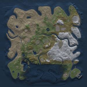 Thumbnail Rust Map: Procedural Map, Size: 4000, Seed: 1302321814, 17 Monuments