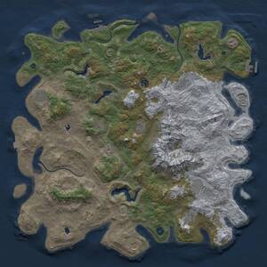Thumbnail Rust Map: Procedural Map, Size: 5000, Seed: 2087781100, 17 Monuments