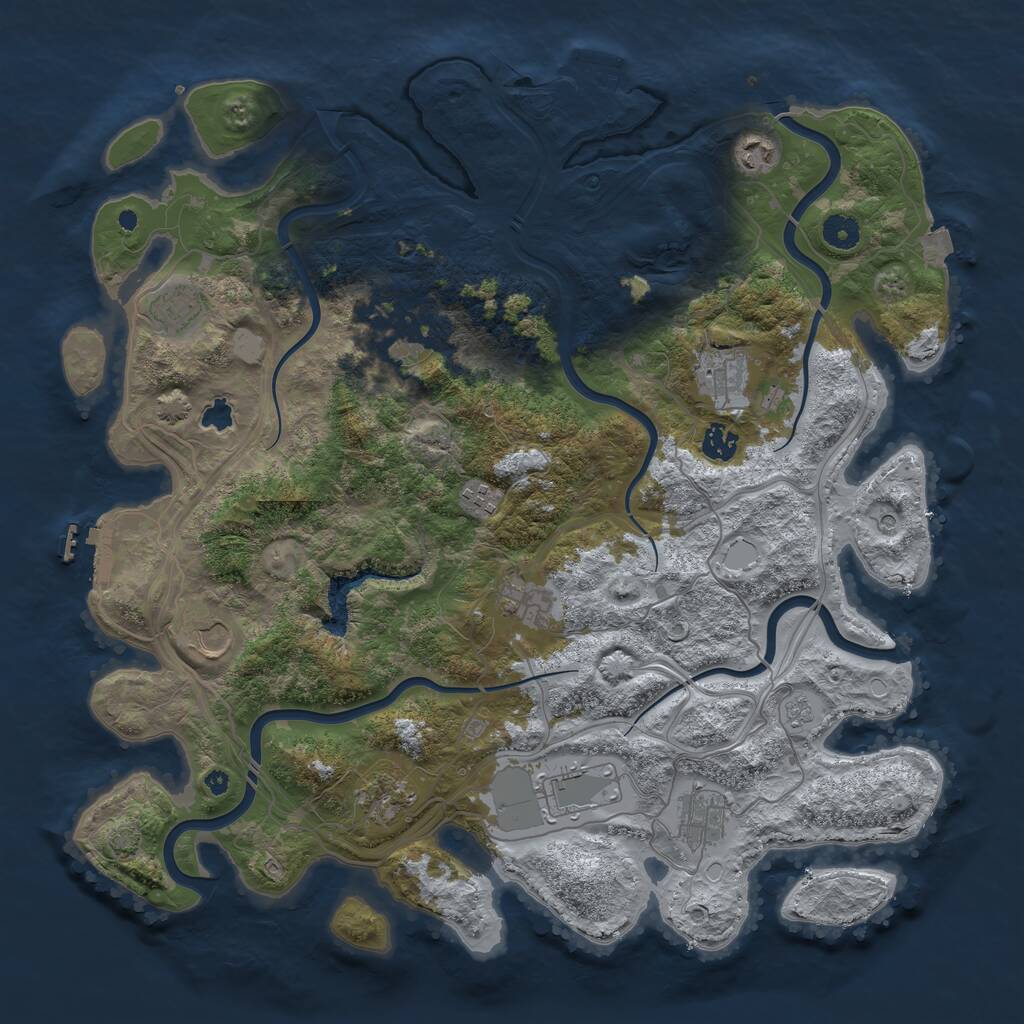 Rust Map: Procedural Map, Size: 4250, Seed: 994127182, 17 Monuments