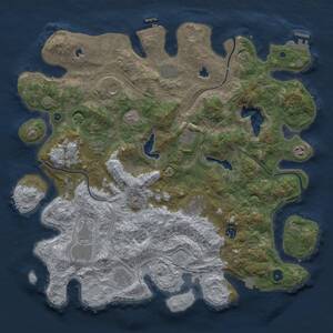 Thumbnail Rust Map: Procedural Map, Size: 4500, Seed: 2025050101, 16 Monuments