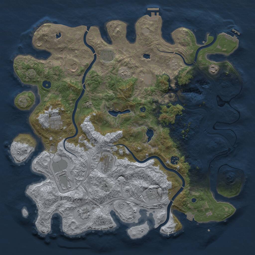 Rust Map: Procedural Map, Size: 4500, Seed: 2025050101, 17 Monuments