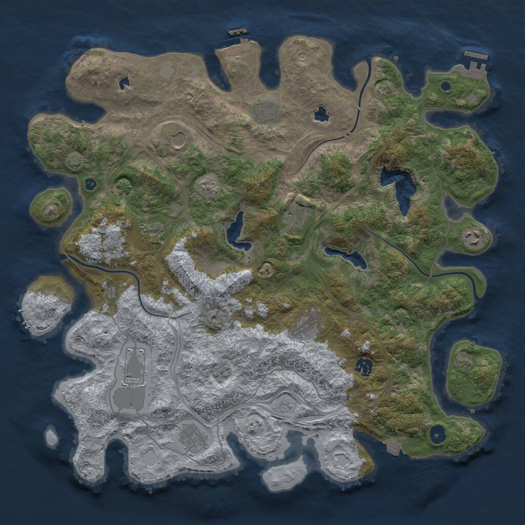 Rust Map: Procedural Map, Size: 4500, Seed: 2025050101, 16 Monuments