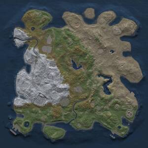 Thumbnail Rust Map: Procedural Map, Size: 4000, Seed: 649861369, 13 Monuments