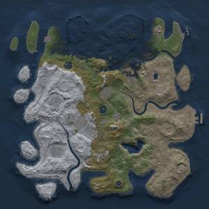 Thumbnail Rust Map: Procedural Map, Size: 4100, Seed: 244571678, 16 Monuments