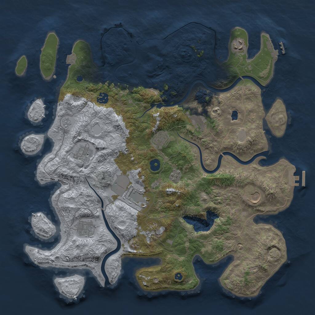 Rust Map: Procedural Map, Size: 4100, Seed: 244571678, 16 Monuments