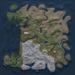 Thumbnail Rust Map: Procedural Map, Size: 4500, Seed: 26255275, 16 Monuments