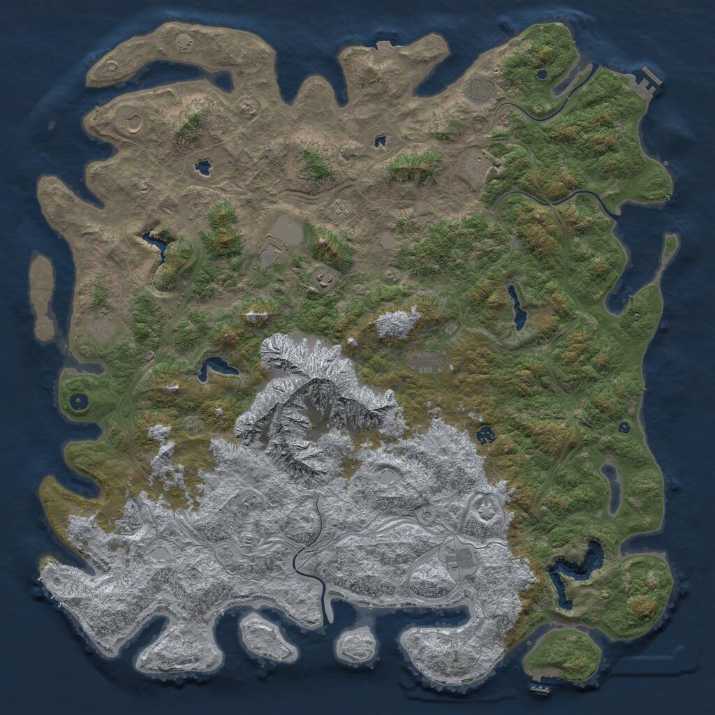 Rust Map: Procedural Map, Size: 6000, Seed: 213299780, 17 Monuments