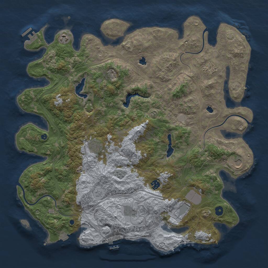 Rust Map: Procedural Map, Size: 4500, Seed: 4579696, 14 Monuments