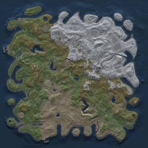 Thumbnail Rust Map: Procedural Map, Size: 5000, Seed: 908177063, 16 Monuments