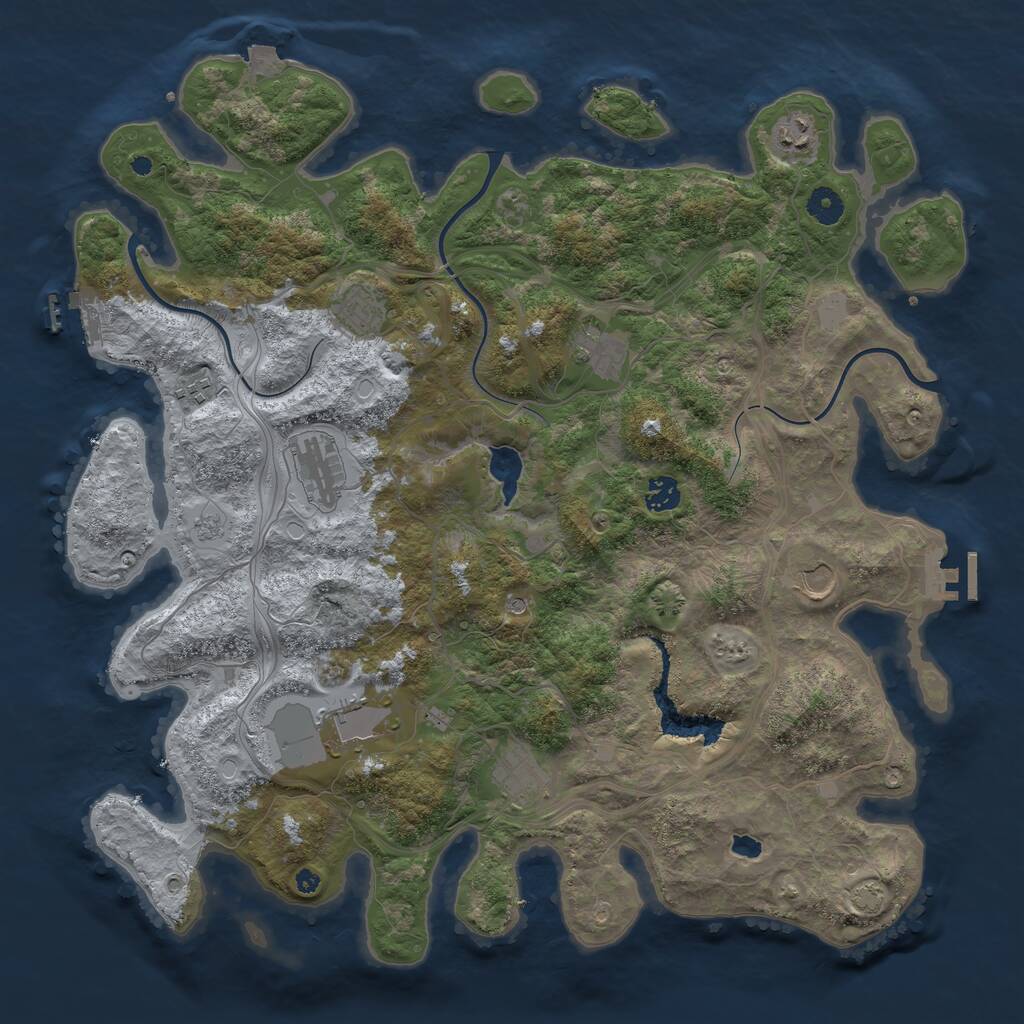 Rust Map: Procedural Map, Size: 4250, Seed: 329873649, 15 Monuments