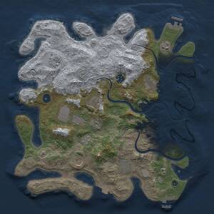 Thumbnail Rust Map: Procedural Map, Size: 3750, Seed: 645924777, 15 Monuments