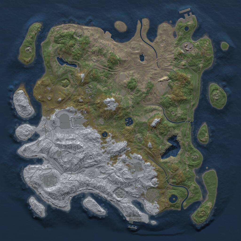 Rust Map: Procedural Map, Size: 4250, Seed: 62036341, 15 Monuments